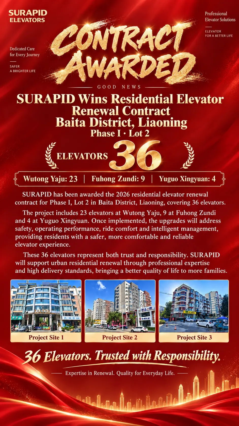 1792117012251412.webp Won the Bid for 36 Old Elevator Renewal Units in Baita District, Liaoning.webp